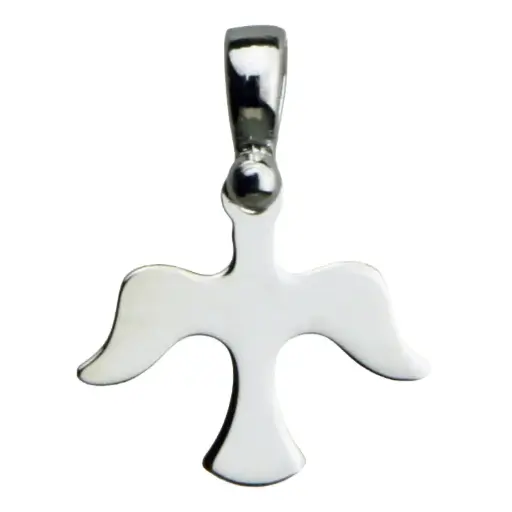 [HKZ-55M02] Taube - Silber 925% rhodiert (12x15mm)