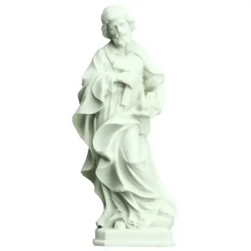 [BLD-93RBA743] Statue St. Josph/Charpenter - polyresine/white - 12cm