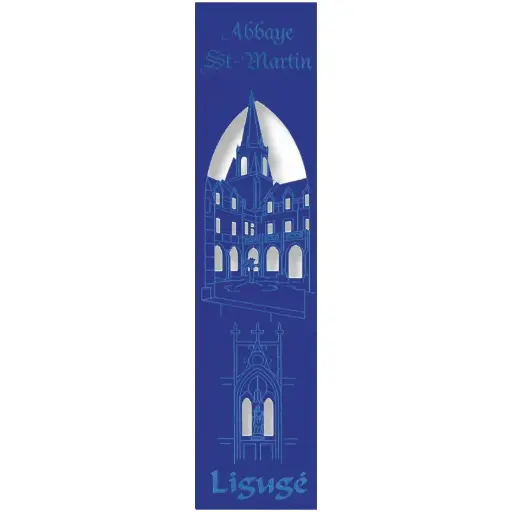 [PDO-00MPL965] Bladwijzer gelaserd - Abdij St Martin - Ligugé - assorti (52,5x210mm)
