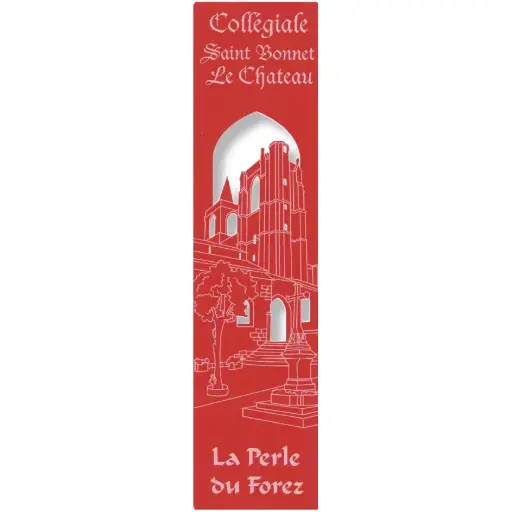 [PDO-00MPL948] Bladwijzer gelaserd - Collégiale Saint Bonnet Le Château - assorti (52,5x210mm) 