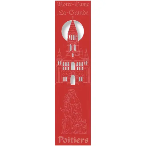 [PDO-00MPL973] Bladwijzer gelaserd - Notre-Dame La-Grande/Poitiers  - assorti (52,5x210mm)
