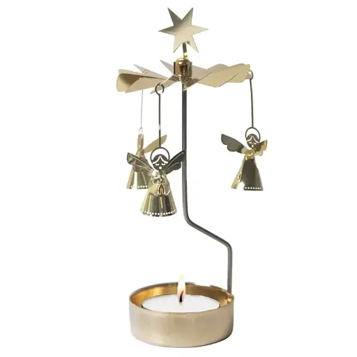 [KAN-62AN114G] Photophore Rotant - ange doré -16cm