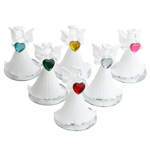 [ENG-55M02] Engeltje/hart in glas - assorti (40x60mm)