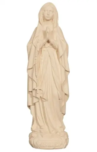 [BLD-57LOU11N] Beeld Lourdes - houtsnij/natuur - 11cm