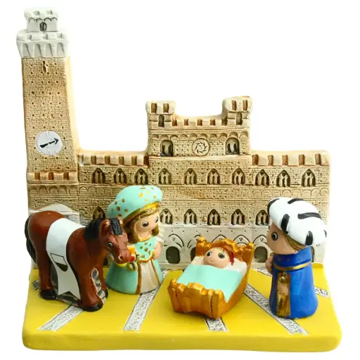 [KGR-85SIE01] Nativity ceramic "Siena/Italy" - 7x9cm