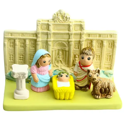 [KGR-85ITA02] Kerstgroep "Italië/Trevi Rome" - 7x9cm